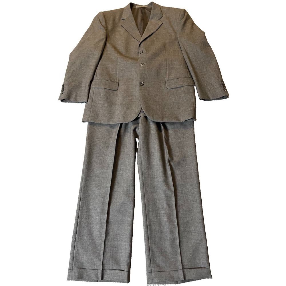 Giorgio Cosani 2 Piece Wool Suit Mens 44 R Charcoal Gray 3-Button Formal Classic